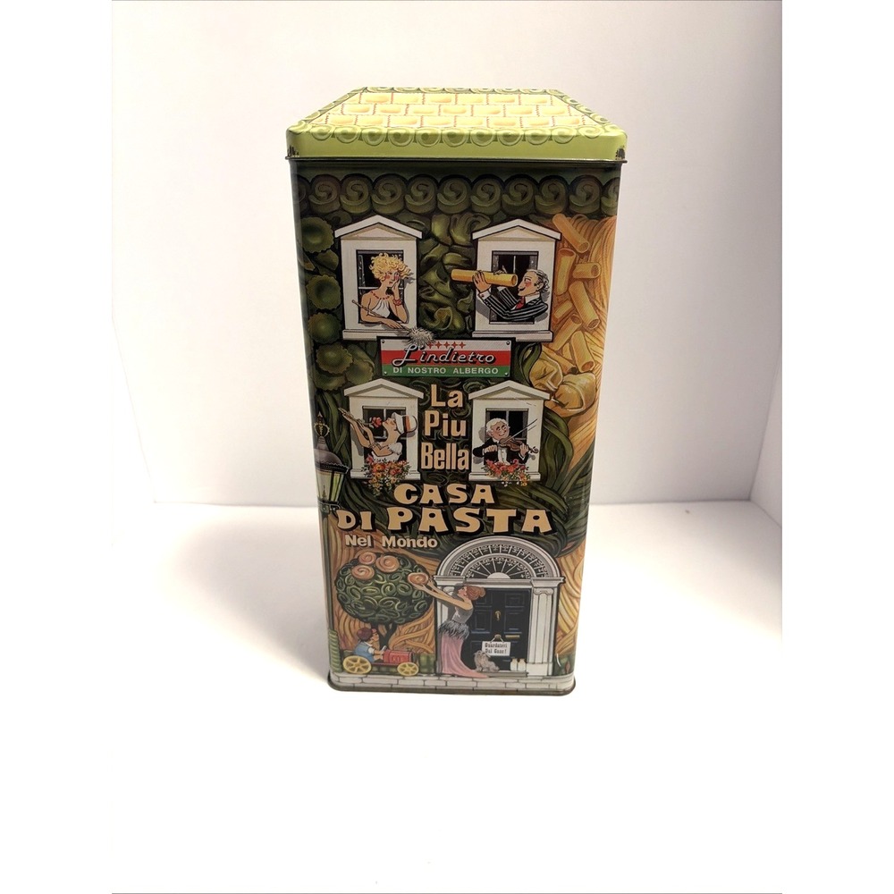 1997 "Casa Di Pasta" Metal Collectible Lasagna Tin Olive Can Company 12" USA